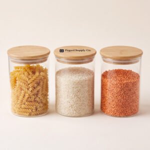 Glass Storage Jars Set of 3