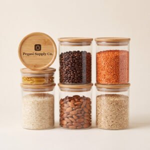 Glass Storage Jars Set of 6